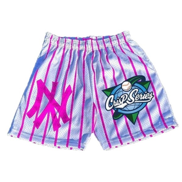 Crisp Series Men’s Pink Pinstripe NY Baseball/Athletic Shorts| NEW/NWOT!!⚾️🏟️⚾️ - Picture 1 of 8